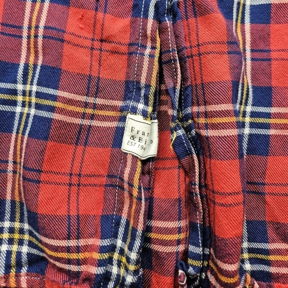 Frank & Eileen Relaxed Button Up Shirt Red Plaid Women's XS - Picture 6 of 16